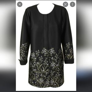 Alfani Woman Neoprene 3/4 Jacket with White Flowers Size 3x